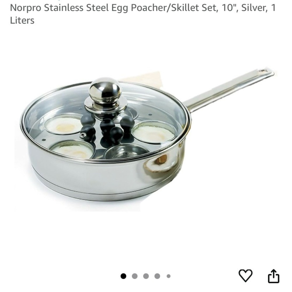 Norpro Stainless Steel 5 Egg Poacher/Skillet Set - Picture 7 of 7